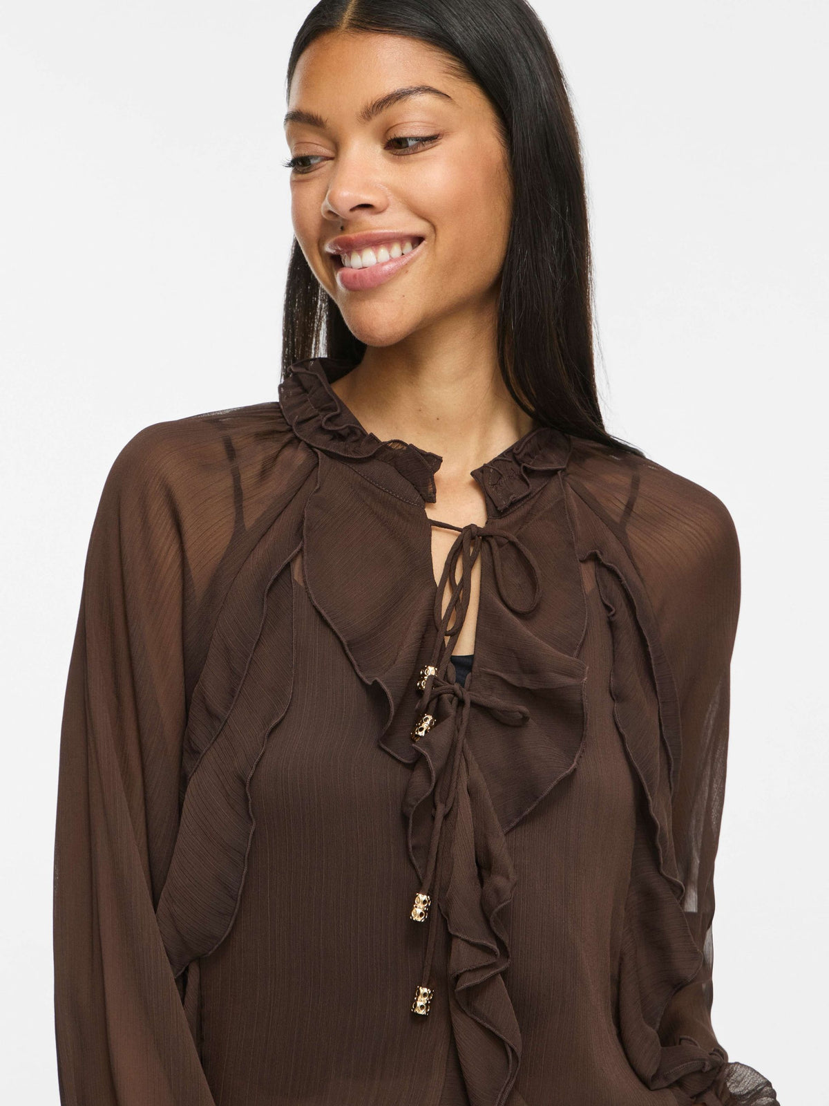 Blusa VILA donna scollo chiuso tessuto fluido