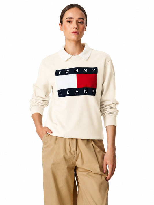 Felpa girocollo Tommy Jeans donna regular fit cotone