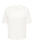 T-shirt donna ONLY cotone organico dettaglio perle