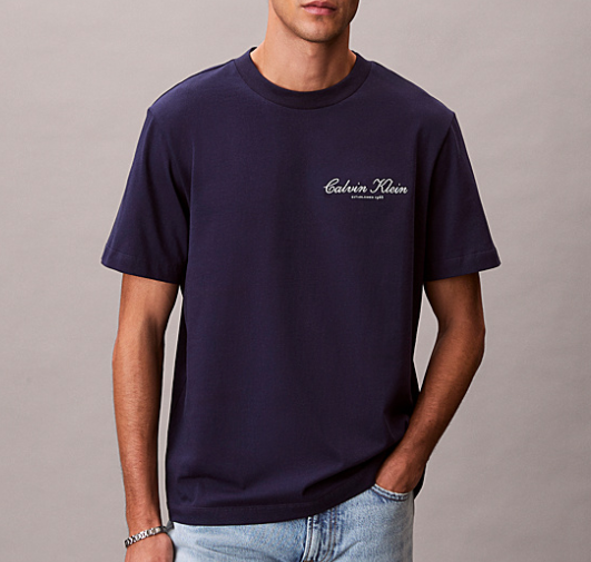 T-shirt uomo CKJ March Graphic cotone PE 26 evening blu
