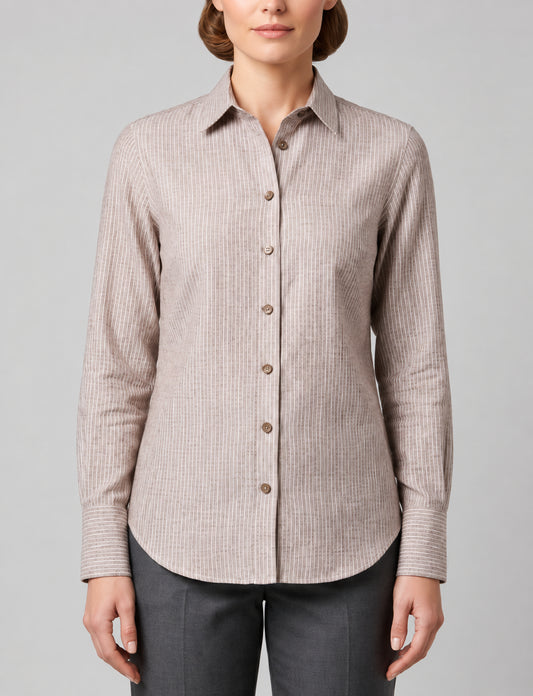 Camicia donna MARKUP rigata over lino