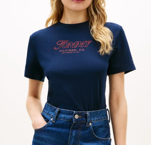 T-shirt Tommy Hilfiger Donna Tilt Graphic Cotone Regular Fit