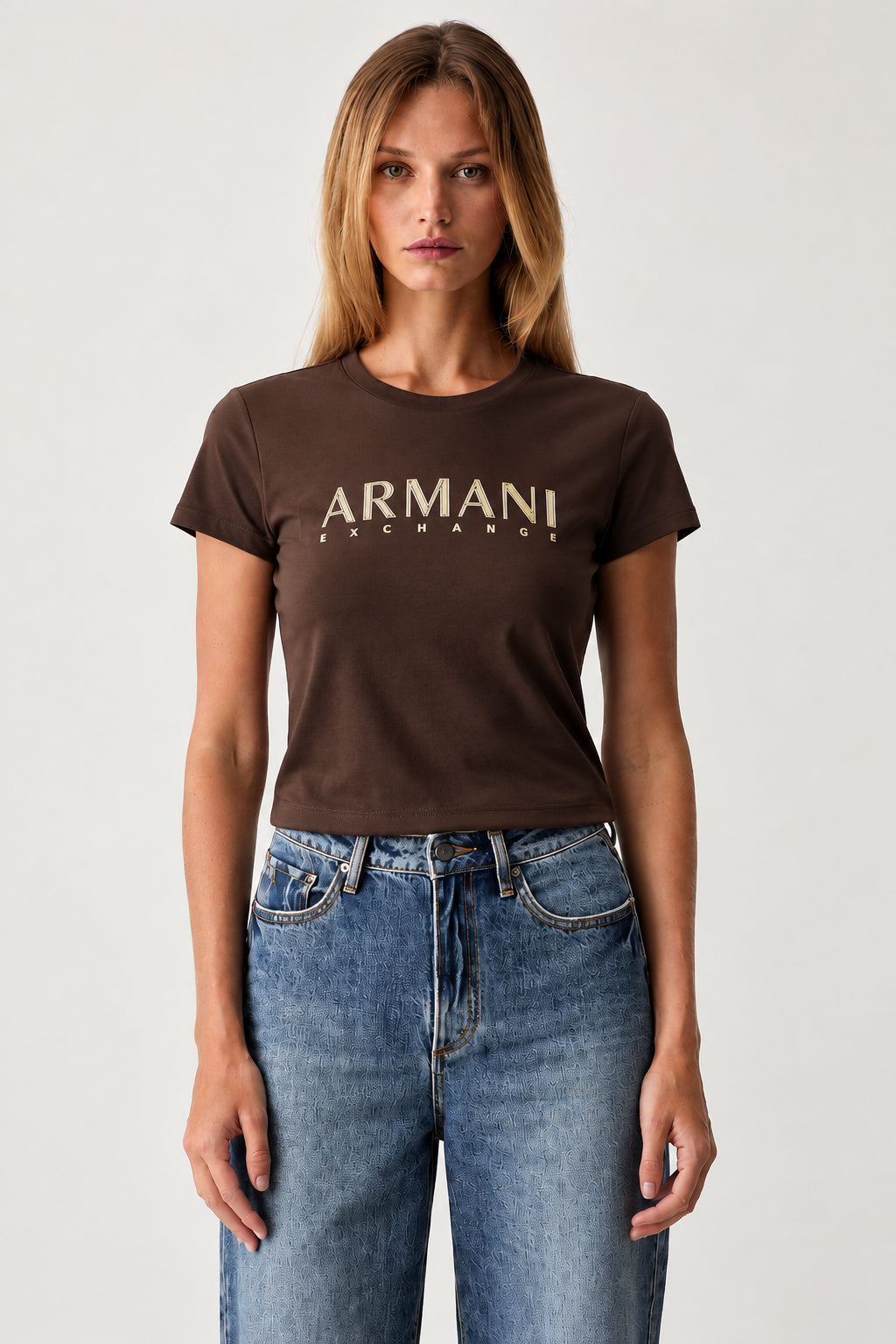 T-shirt donna Armani Exchange A|X cotone elasticizzato