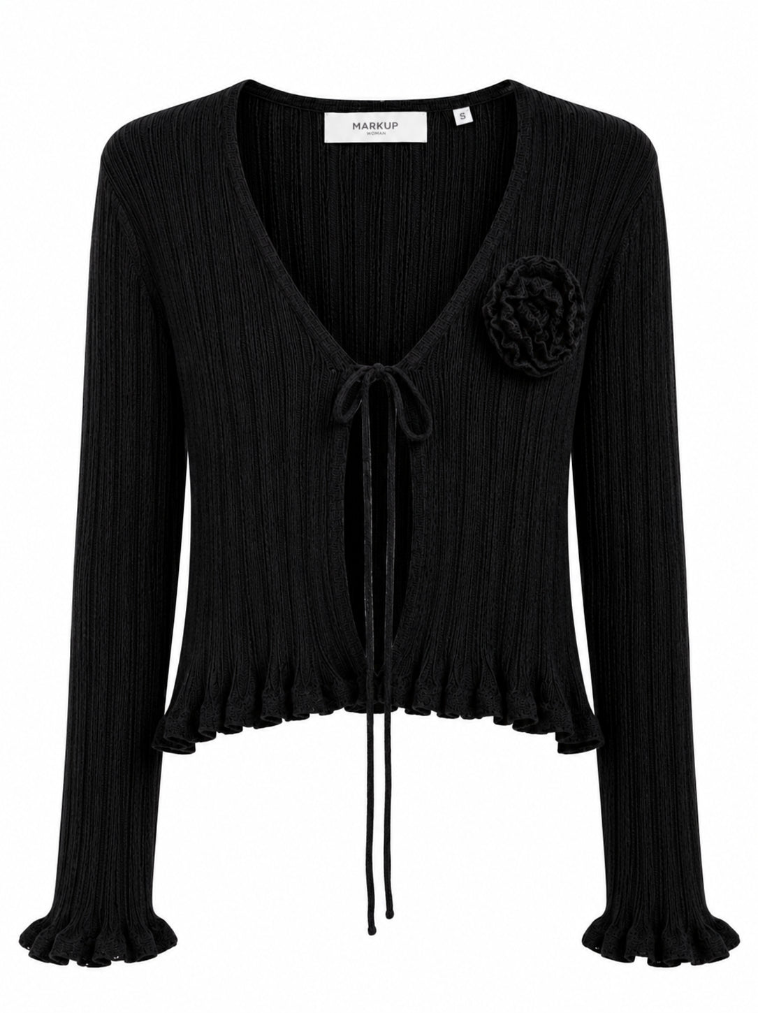 Cardigan donna MARKUP viscosa lurex rouches fiori