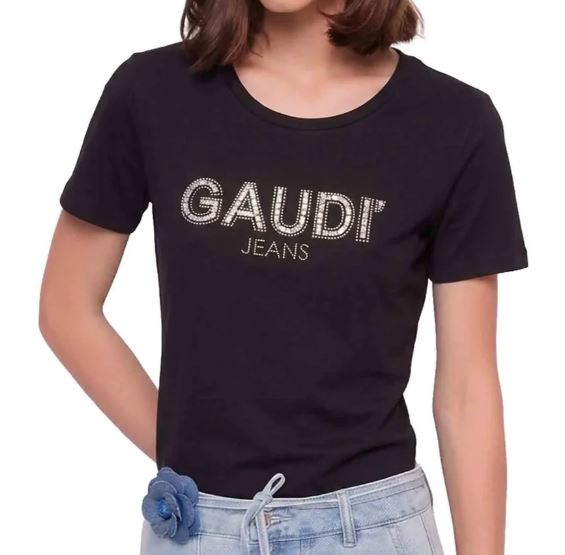 T-shirt donna Gaudi' Jeans pe26 logo stampato sul petto