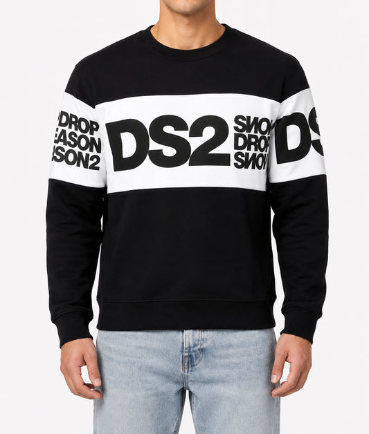 Felpa girocollo DS2 uomo inserti logati Drop Season 2