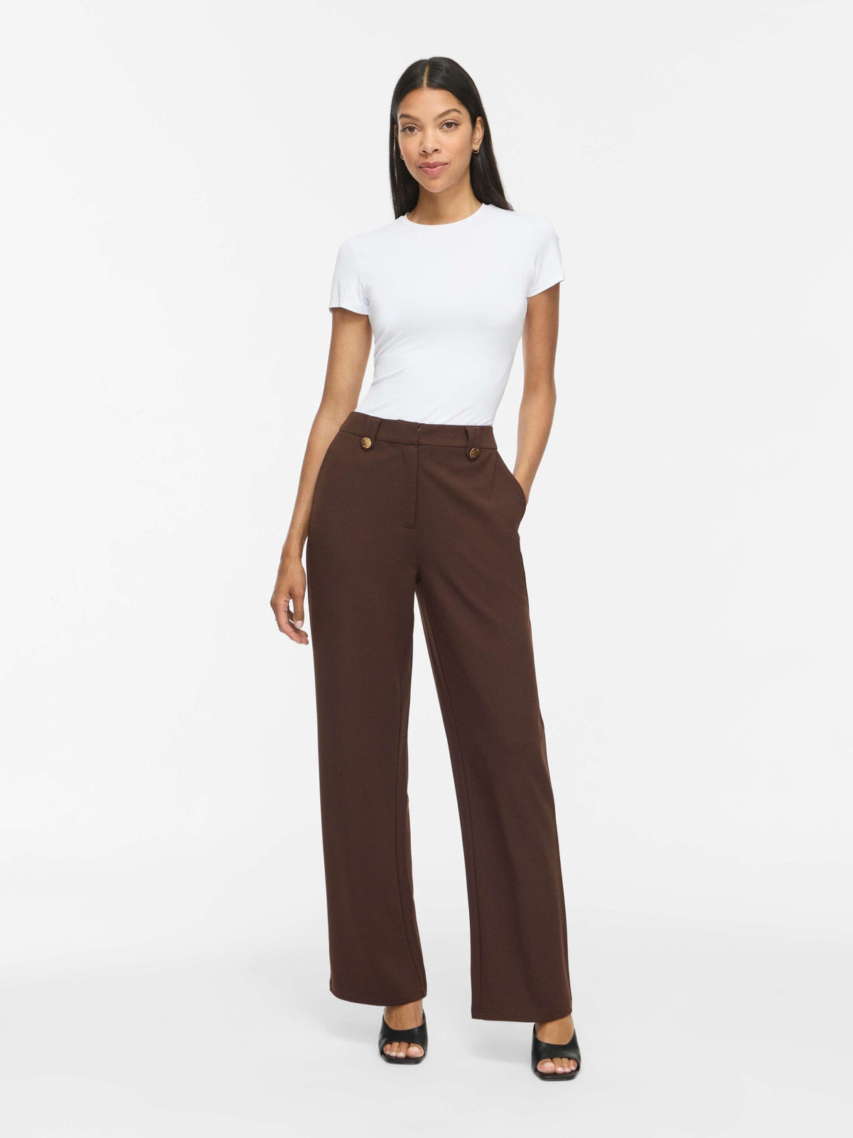 Pantaloni donna VILA maglia poliestere riciclato
