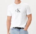 T-shirt Calvin Klein uomo regular fit manica corta logo stampato bright white