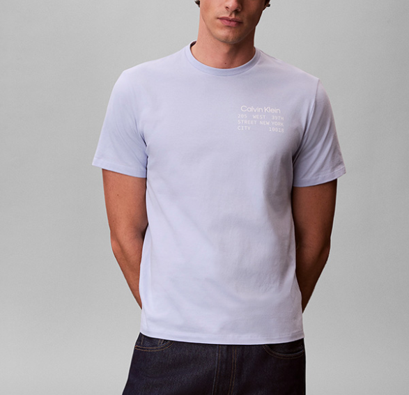 T-shirt Calvin Klein Jeans uomo in cotone jersey girocollo casual blu