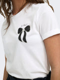 T-shirt donna ONLY cotone organico fiocco