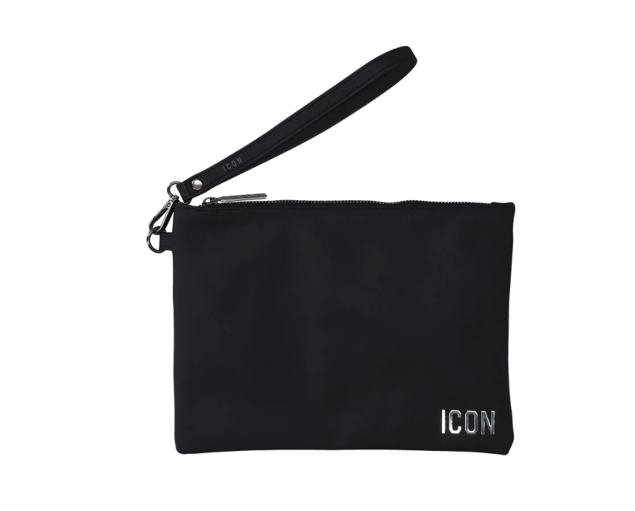 Pochette ICON uomo similpelle placchetta logo