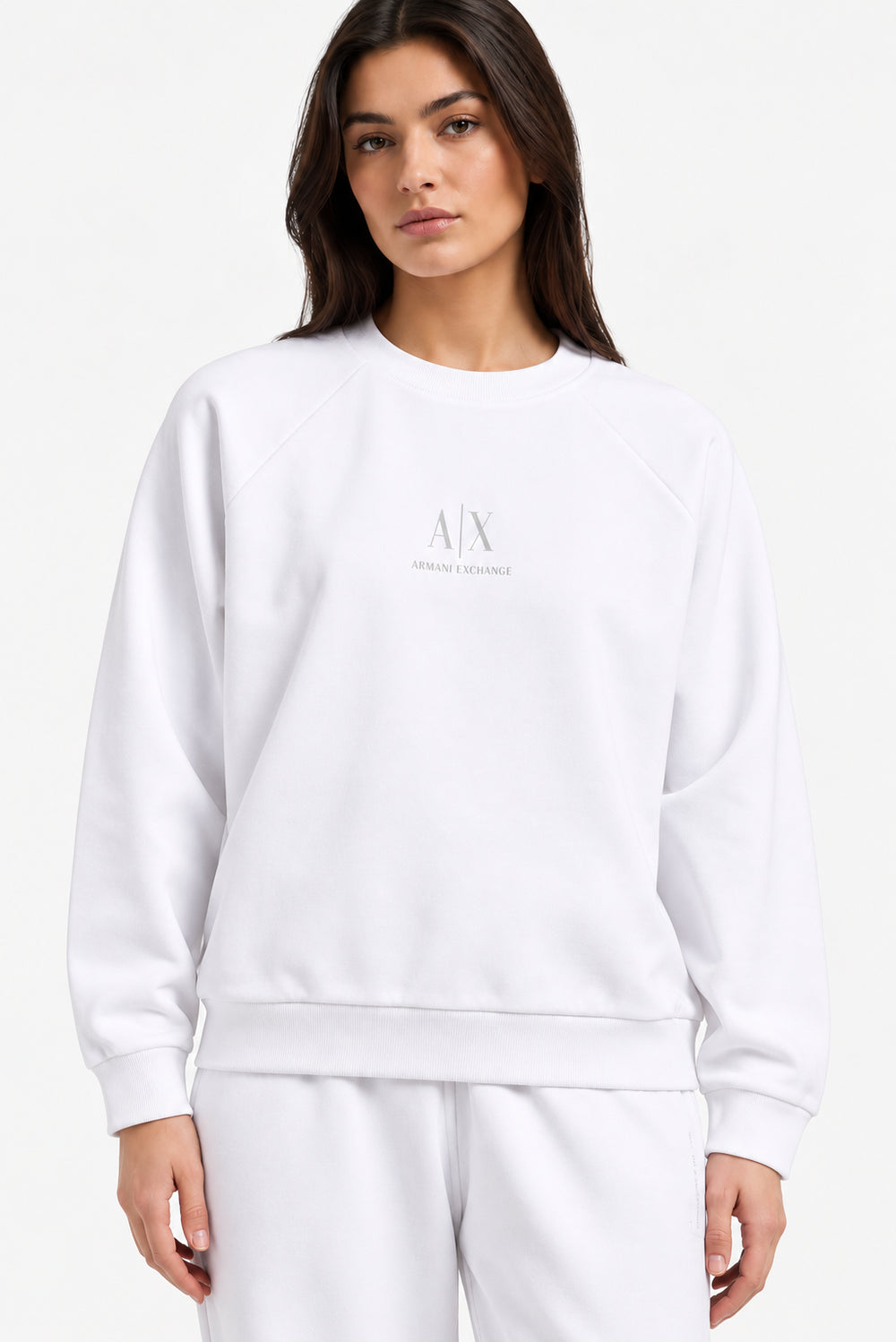 Felpa Armani Exchange donna girocollo logo viscosa