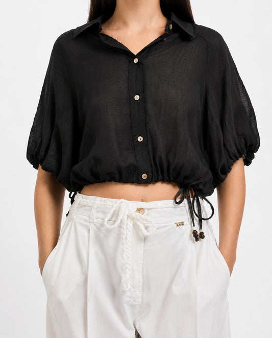 Camicia donna MARKUP cropped mussola cotone