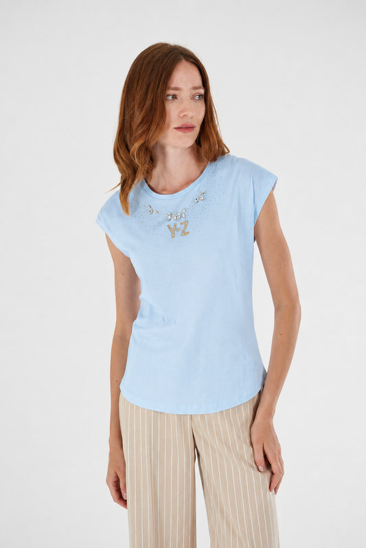 T-shirt donna YES-ZEE cotone girocollo