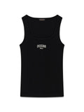Top Guess Jeans donna slim costina ricamo logo