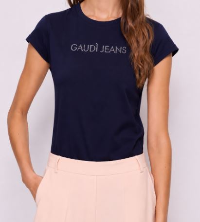 T-shirt donna Gaudi' Jeans logo stampato