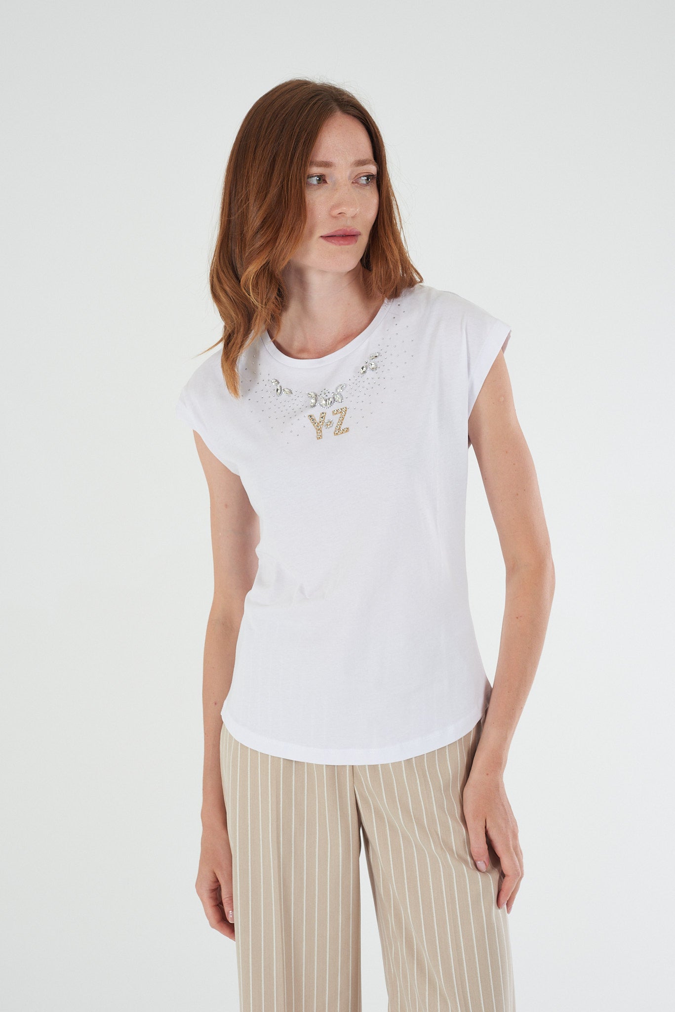 T-shirt donna YES-ZEE cotone girocollo