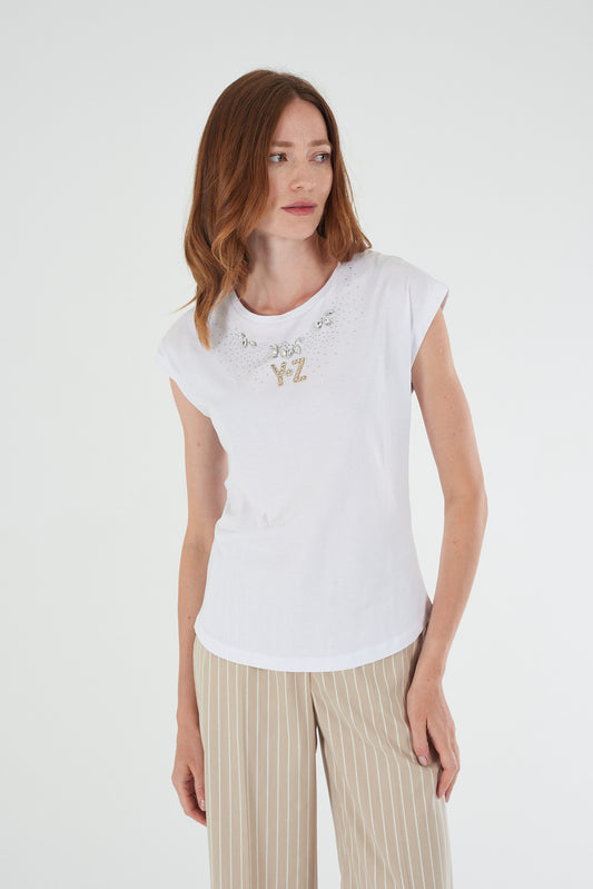 T-shirt donna YES-ZEE cotone girocollo