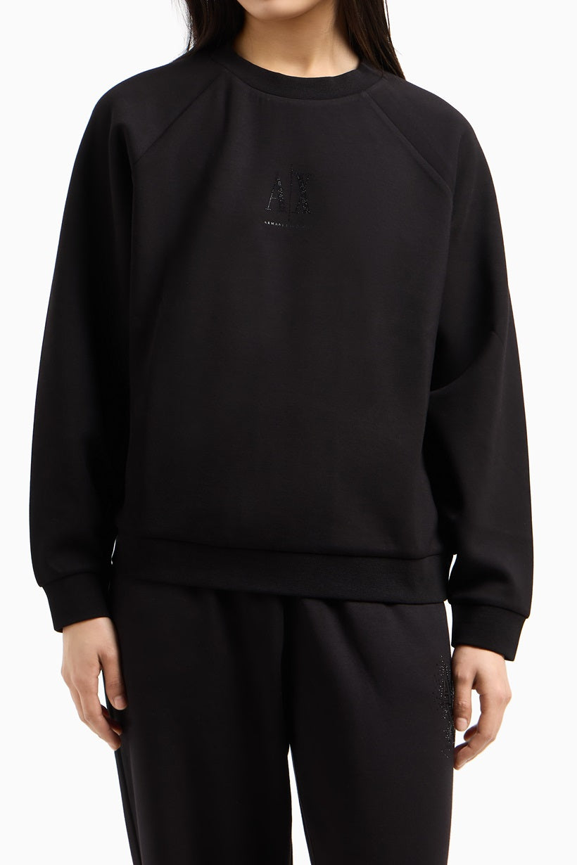 Felpa donna Armani Exchange A|X logo viscosa PE 2026