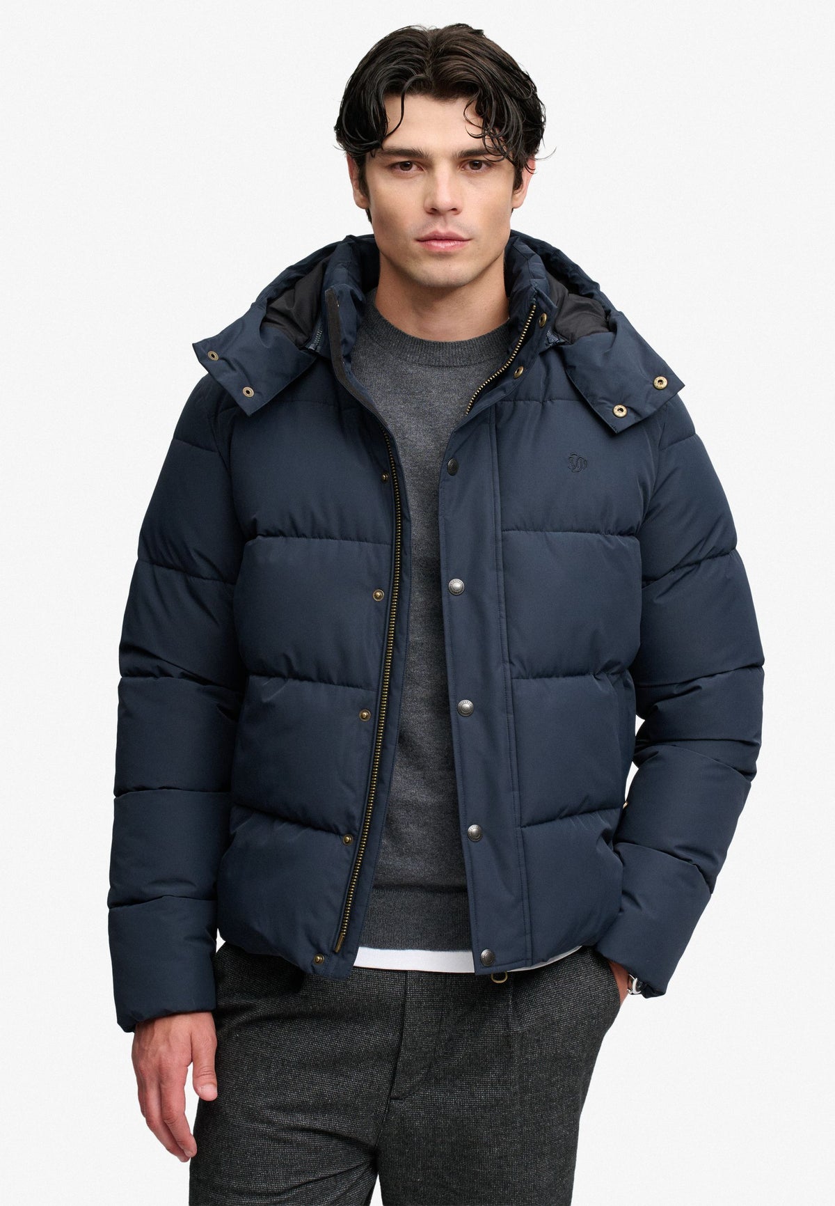 Piumino Premium Superdry uomo trapuntato cappuccio