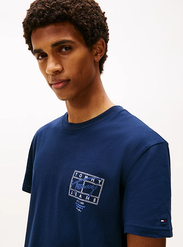 T-shirt Tommy Jeans uomo regular sign spray