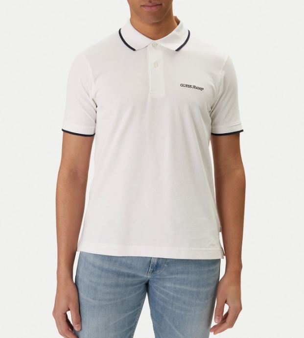 Polo Guess Jeans uomo regular cotone ricamo logo