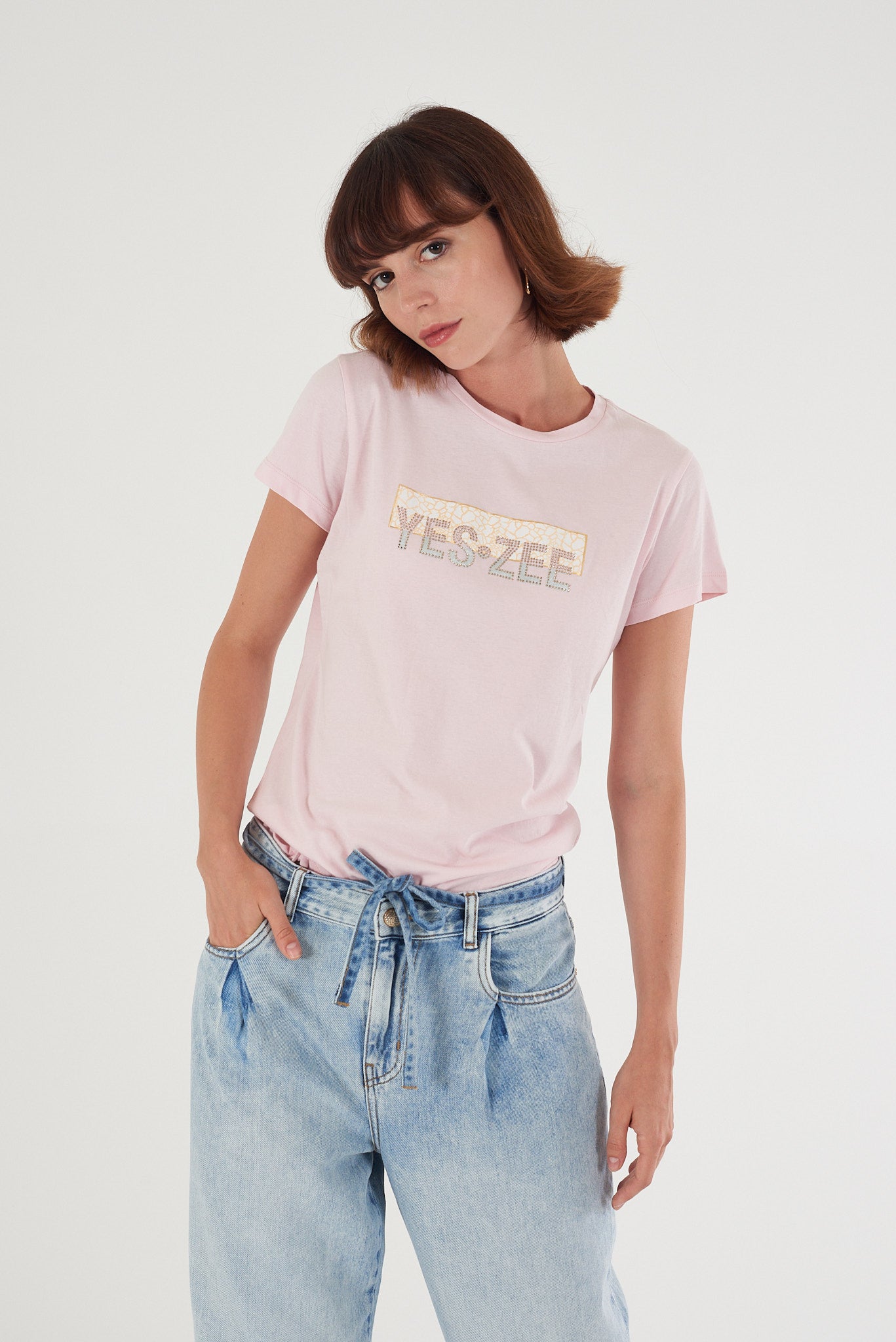 T-shirt donna YES-ZEE cotone stampa PE 2026
