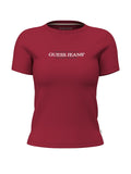 T-shirt donna Guess Jeans slim girocollo triangle