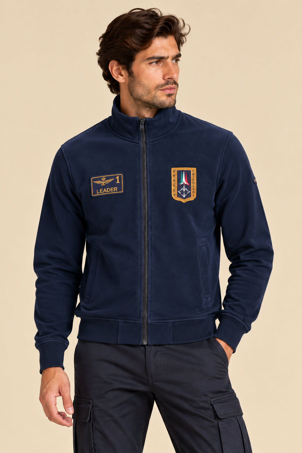 Felpa full zip Aeronautica Militare uomo AI 2026