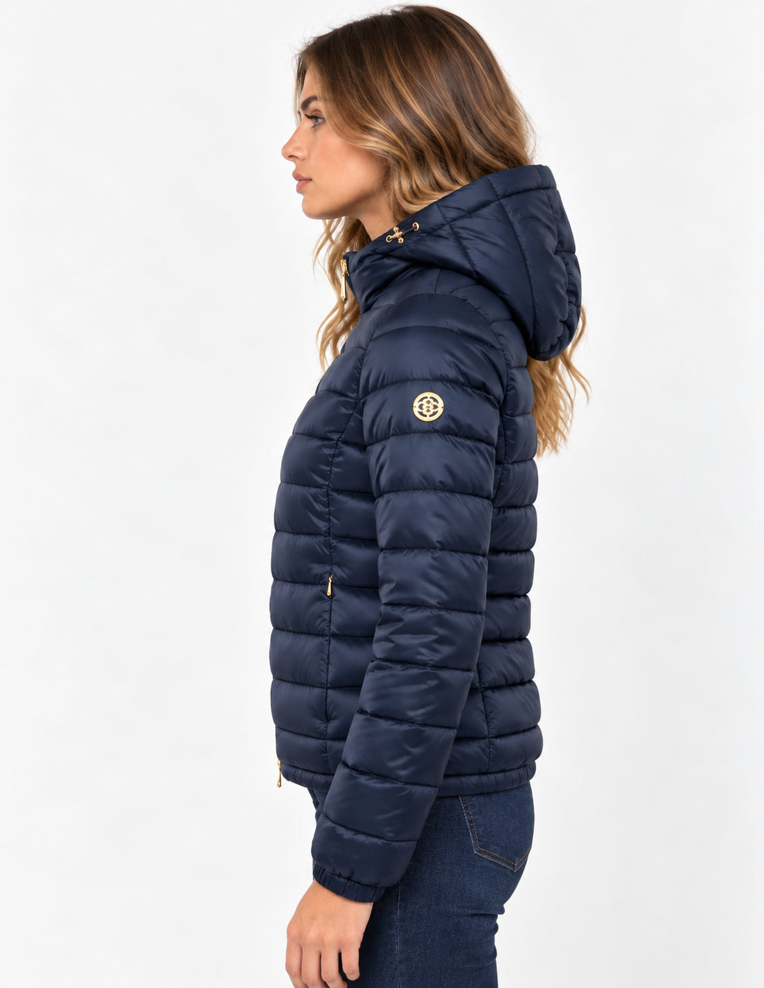 Piumino corto donna MARKUP satin cappuccio