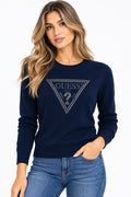 Maglione donna Guess Katie logo triangolo viscosa