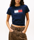 T-shirt Tommy Jeans donna regular cotone logo Dark navy