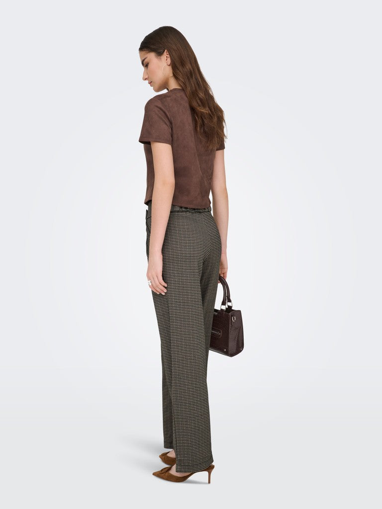 Pantaloni donna JDY fantasia quadretti maglia